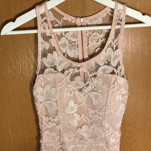 Blush Pink Lace BodyCon Dress